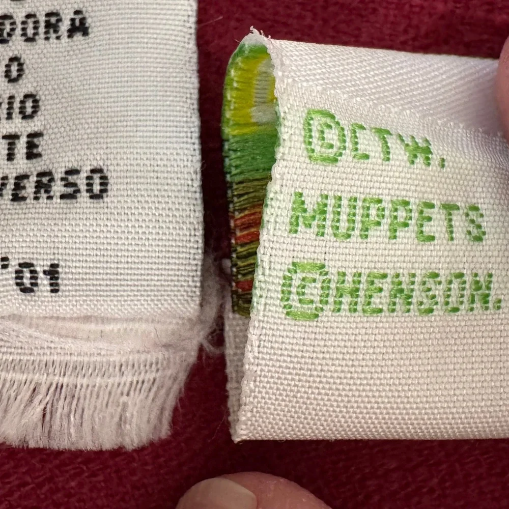 Vintage Sesame Street red corduroy and flannel‎ overalls 18M